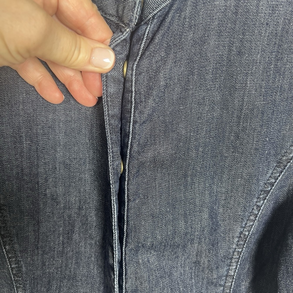 Faherty Charlotte Denim Jumpsuit Dark Wash Size Medium NWOT **Missing Belt** - Picture 8 of 15